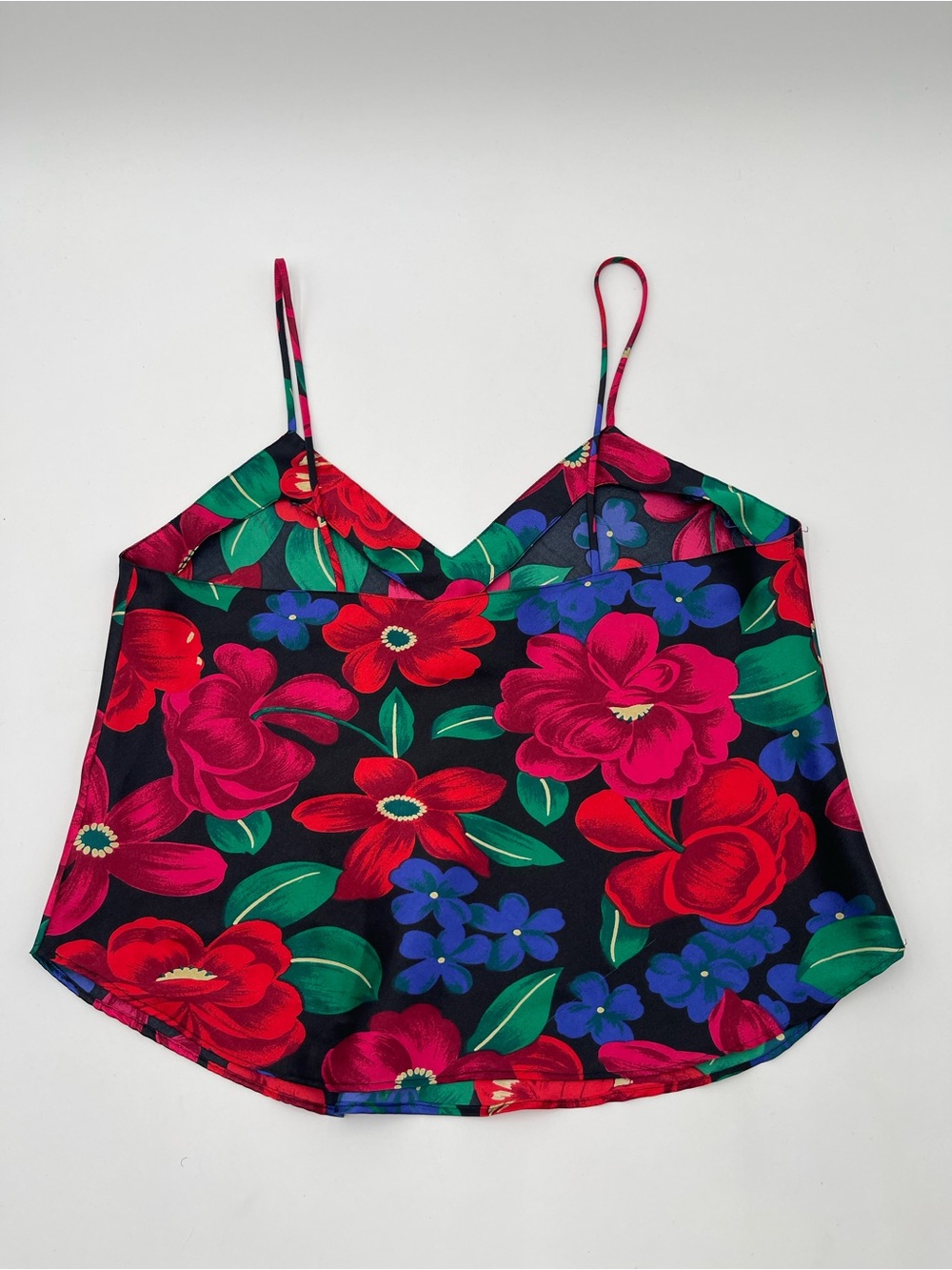 Vtg Satin Silky Camisole Womens Sz Small Floral Pajamas Tank Top - Picture 4 of 9